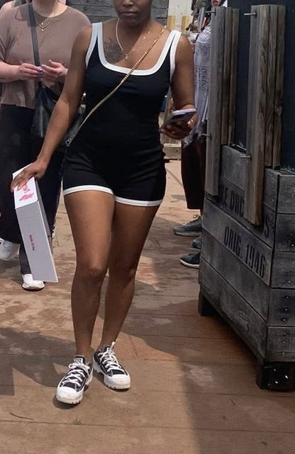 "HKK" Double Color Romper